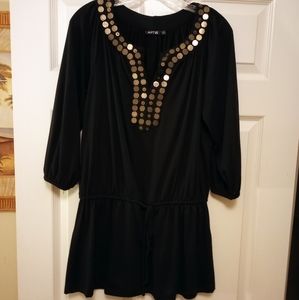 Apt 9 embellished black tunic. Size Medium